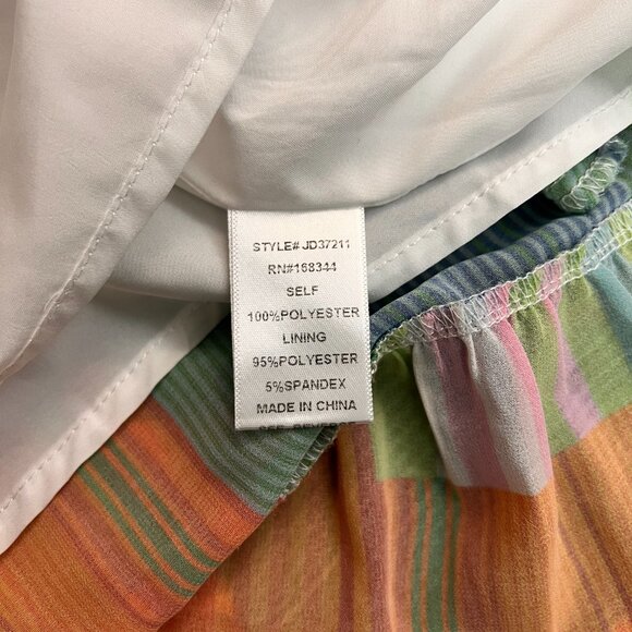 J. NNA Multicolor Patchwork Tiered Maxi Tank Colorful Dress Sz M - Picture 8 of 11